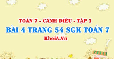 Bài 4 trang 54 SGK Toán 7 tập 1 Cánh Diều